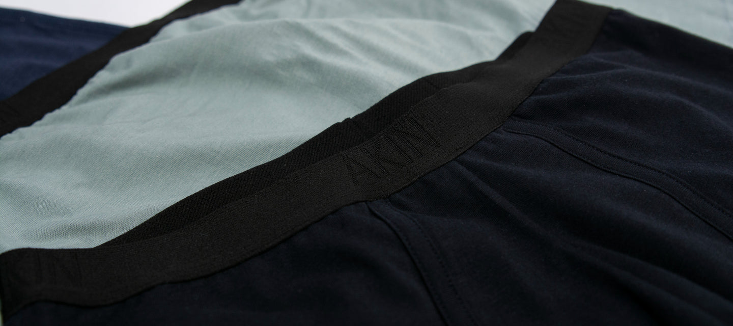 Akin essentials provides ethically made men's underwear. using eco-friendly organic cotton material. 